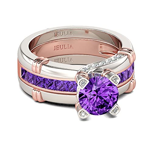 Image of Jeulia Diamond Band Rings for Women cz Sterling Silver Interchangeable Ring Sets Wedding Engagement Anniversary Promise Ring Bridal Sets