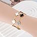 GGRH Clover Bracelet for Women 18K Gold Plated White Black Bracelets Fashion Four Leaf Clover Lucky Link Bracelets Trendy Christmas Jewelry Gifts for Women