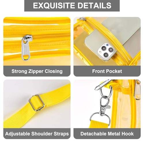 Image of Fibrdoo Clear Crossbody Purse Bag, Clear Bag Stadium Approved with Front Pocket for Concerts Sports Festivals