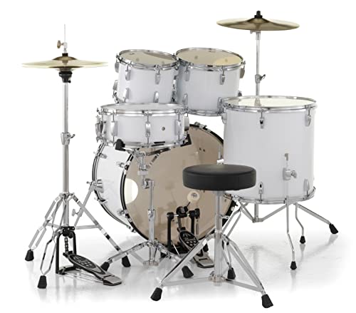 Pearl Roadshow Drum Set 5-Piece Complete Kit With Cymbals And Stands Pure White (Rs525Sc/C33) #TOP2