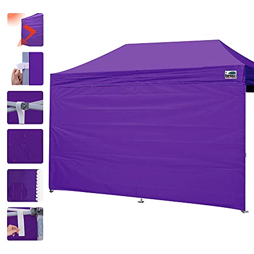 Image of Eurmax USA 10x20 Pop Up Canopy SunWall-UV Protection for Tents,Blocks Sunlight&Wind,Water Resistant Side Wall Only,Easy Hook & Loop Installation,Fit for 20FT Straight Leg Shelters&Gazebo,Purple