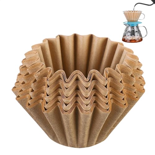 Filtro de café de papel, 50 papeles de filtro de cono sin blanquear, cesta de taza, papel de filtro de café para cupcakes, filtros de café con patrón en de pastel, papel de porción individual