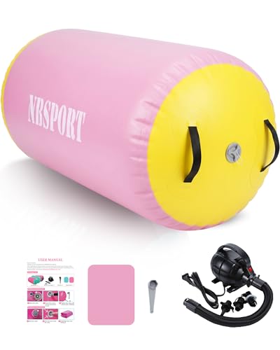 Image of Air Barrel - Air Roller Gymnastics Barrel for Back Handspring Trainer, Air Tumble Mat with Pump for Gym Training /Yoga Balance Exercise /Cheerleading /Home and Outdoor Use