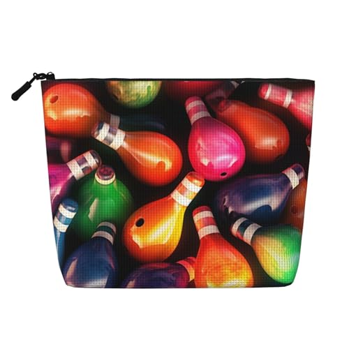 Candy and Lollipops Trousse de toilette pour femme, trousse de voyage portable, organiseur quotidien avec fermeture éclair, Boules de bowling, Taille unique