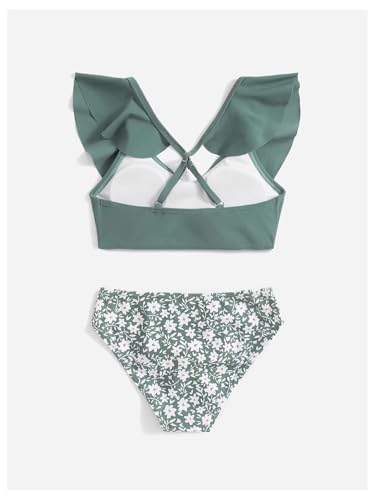 GORGLITTER Girl's Two Piece Swimsuit Floral Ruffle Bikini Set Cute Bathing Suit2