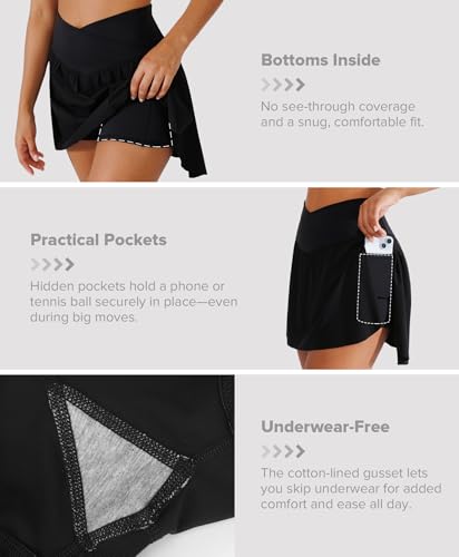 BRXL Women's Tennis Skirt with Built-in Shorts & Pockets - $9.99