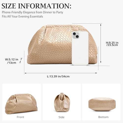 Sumrains Woven Dumpling Clutch for Evening: Vegan Leather Cosmetic Pouch by Sumrains - Used condition - Image 5