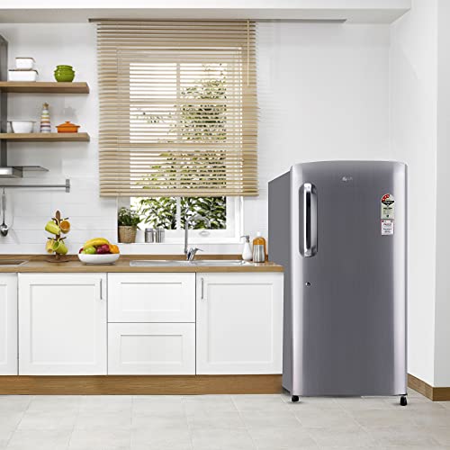 Image of LG 215 L 3 Star Direct-Cool Single Door Refrigerator Appliance (GL-B221APZD, Shiny Steel, Fast Ice Making, 2022 Model)