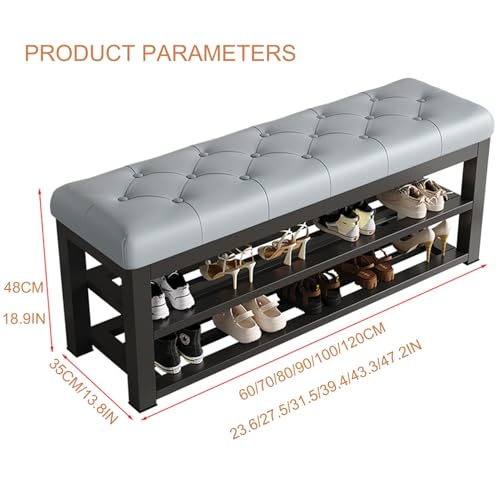 Banc à chaussures rembourré pour optimiser l'espace du salon et couloir - 3