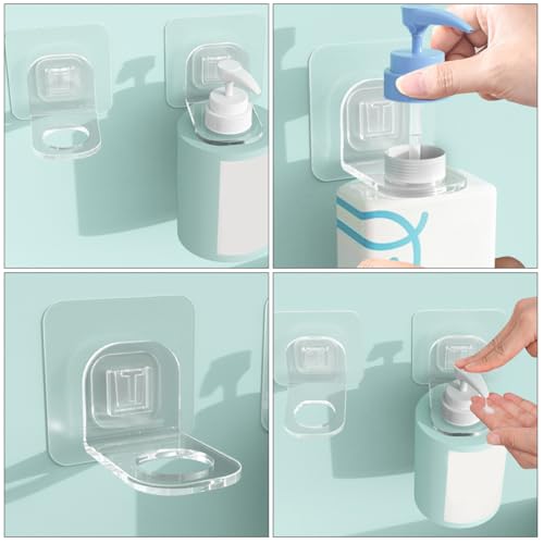 Beatifufu Nail-free Wall-mounted Shower Gel and Shampoo Rack 2pcs Adhesive Anti-falling Storage Holders for Bathroom White Simple Household Shower Caddies and Hygiene Organization