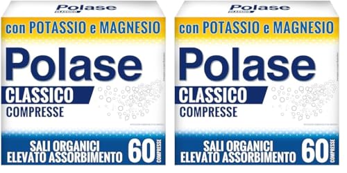 Polase Classico, Magnesio e Potassio,Integratore Alimentare, contro Stanchezza e Fatica Fisica, Caldo, Sali Minerali Organici, 60 Compresse (Confezione da 2)
