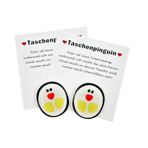 mkemka 2 Stück Pocket Penguin Hug Mit 2 Grußkarte und 16 Kleber Pinguin Geschenk Mini Tier Taschen Umarmungs Pinguin Pinguine Kleine Umarmung Get Well Soon Gift