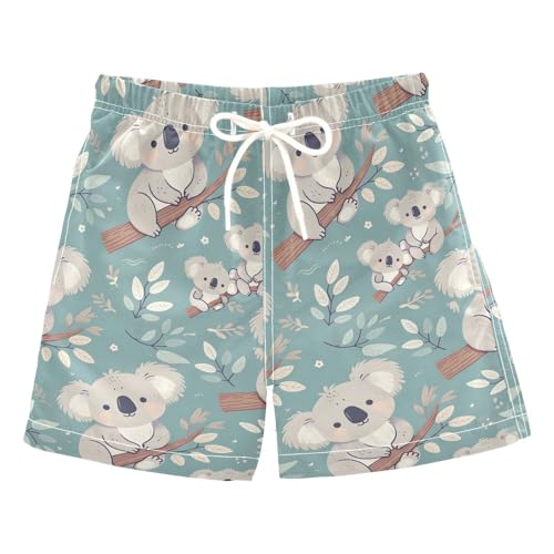 ALAZA Cute Koala Bear Branches Boys' Swim Trunks Beach Shorts Quick Dry Swimsuit 5T Multicoloured