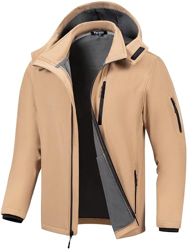 Pursky Men's Waterproof Softshell Tactical Jacket