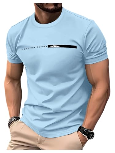 Image of RoseSeek Men's Color Block Short Sleeve Tee Shirts Casual Crewneck T Shirt Trendy Summer Tops