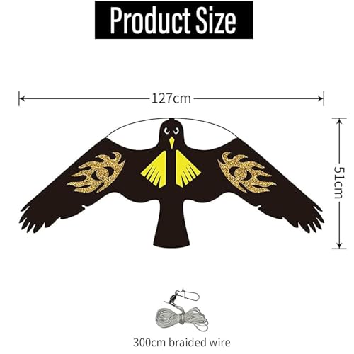 Flerigh Bird Hawk Flying Kite for Crops Farm Protector Bird Scarer Flying Kites Without Pole - Style E Kite