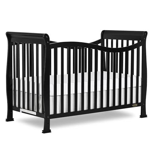 Image of Dream On Me Violet 7 in 1 Convertible Life Style Crib in Black, Greenguard Gold Certified 58x29x39 Inch (Pack of 1)