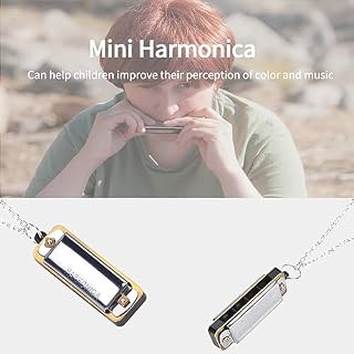 Mini Harmonica, Clé C 4 Trous Collier Harmonica Portable pour Enfants Débutant(Silver) - Les Beatles, Paul McCartney, John Lennon, RIngo Starr, George Harrison Mini Harmonica, Clé C 4 Trous Collier Harmonica Portable pour Enfants Débutant(Silver) – Image 4