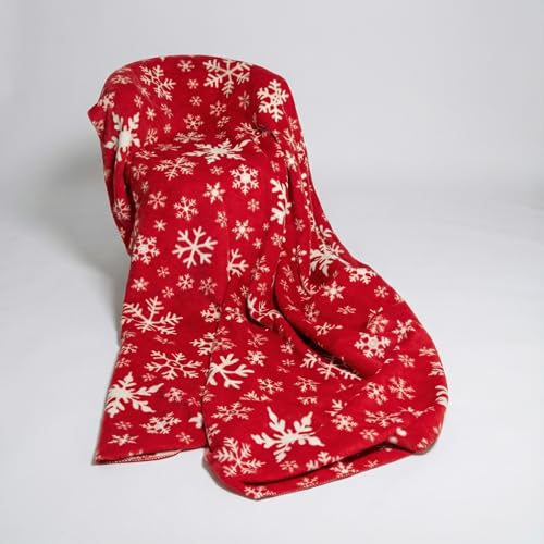 Couverture coton turc flocon de neige rouge, le cadeau de Noël idéal