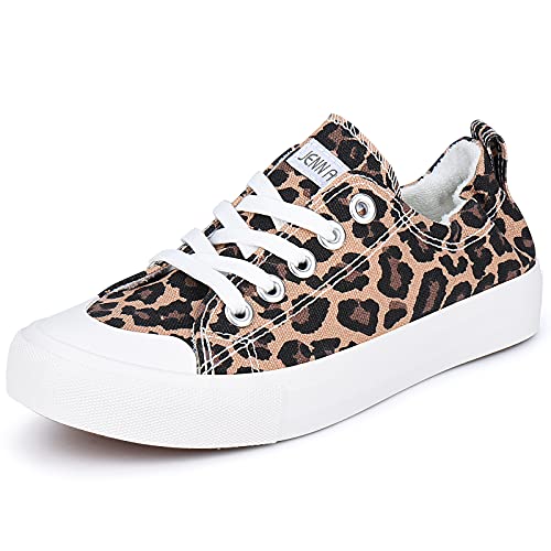 Jenn Ardor Women’s Fashion Canvas Shoes Elastic Collar Slip-On Low Top Lace Up Sneakers Casual Walking Flats #TOP14