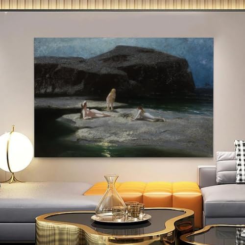 Póster de Hermann Hendrich Mondnacht Am Meer para un dormitorio de diseño moderno 7