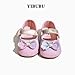 yibubu Fashion Gold Bow Baby Girl Shoes Soft Sole Crib Shoes for Infant & Toddler, Non-Slip First Walkers Newborn Baby Mary Jane Flats (Pink, Infant, 18 Months, Age, US Footwear Size System, Medium)