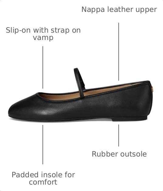 Image of Lauren Ralph Lauren Jayna Nappa Leather Mary Jane Flats