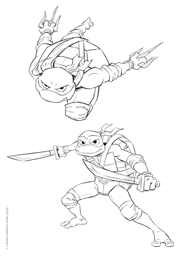 Jandaia - Bloco para Colorir - A4-28 Folhas - 180G - Tartarugas Ninjas