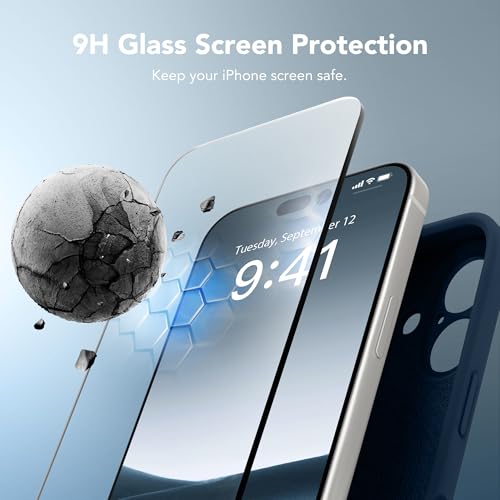 Image of Magnetic for iPhone 16 Case, Compatible with MagSafe, [Screen Protector + Full Camera Protection], Silicone Shockproof Anti-Scratch Protective Phone Case for iPhone 16 6.1 inch, Cobalt Blue