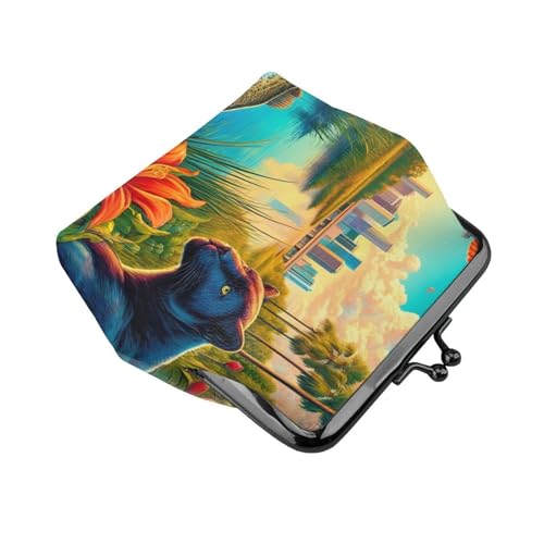 Pu Leather Buckle Coin Purse Florida-Cardinal-Bass Girls Kiss-Lock Change Purse Wallets3