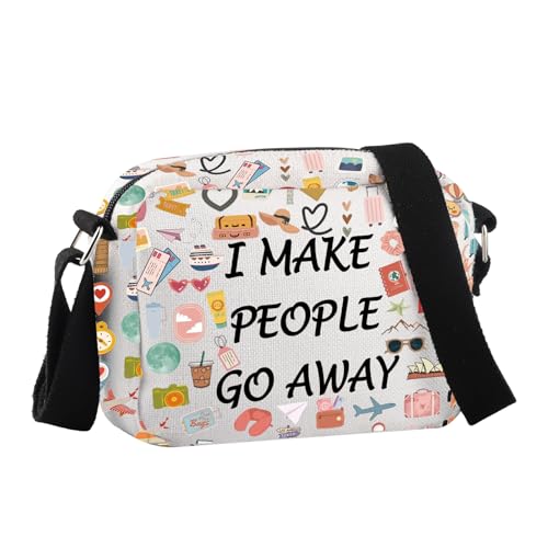 JNIAP Travel Agent Gift I Make People Go Away Crossbody Bag Travel Professional Gift
