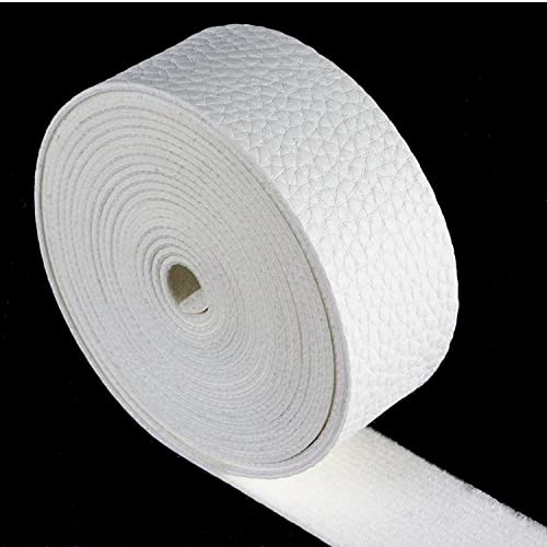 Lychee Pattern Leather Strap | 85 Inches Long | 1 Inch Wide | 1.8Mm Thick | 1 Leather Strip For Diy Craft Projects, Clothing, Jewelry, Wrapping (White) #TOP2