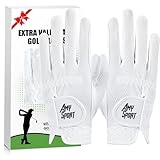 Amy Sport Golf Gloves Men Left Hand Right Rain Grip Pair Lh Rh Weathersof No Sweat, All Weather Grips Soft Comfortable Mens Glove Gray Green Size Small Medium Large XL