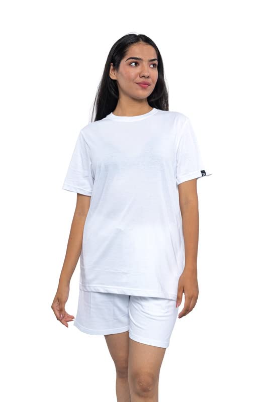 Image of EK RAG' Unisex Tie and dye & Solid Colours Half Sleeves Co - ords Set : Half Sleeve T-Shirt + Shorts Tie dye & Solid Colours For Men & Women