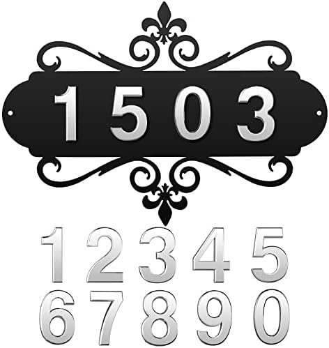 House Address Plaques Metal Address Sign Mailbox Number Personalized Address Signs for House Home Hotel Office Garden Decorative Wall Plaque