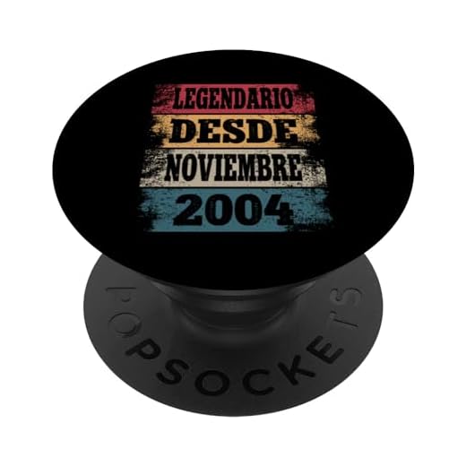 Legendario Desde Noviembre 2004 - Cumpleaños 20 Años PopSockets PopGrip Intercambiable