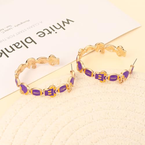 Football Earrings for Women Helmet Jersey Hoop Earrings Game Day Earrings Football Sport Team Hoop Earrings Red Blue Spirit Field Day Accessories Outfits Football Mom Gifts4