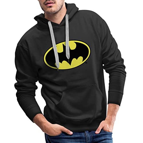 Spreadshirt® DC Comics Batman Logo Classique BD Sweat À Capuche Premium Homme, L, Noir Cover
