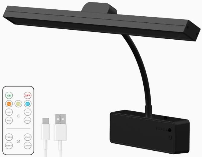 2-Pack Picture Light for Wall, 4800mAh Rechargeable Wireless Remote Lights Black