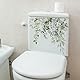 Grüne Pflanze Blätter Blumen Toilettensitz Deckel Aufkleber Selbstklebend Badezimmer Aufkleber Blatt Floral Toilettendeckel Abziehbilder DIY Abnehmbare Wasserdicht WC Aufkleber für Zisterne