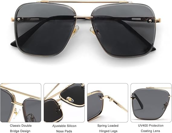 Image of Desire Rocky Square Sunglass for Men Yash, KGF Chapter Sunglasses 100% UV Protection Goggle Alloy Frame Medium Size Frame