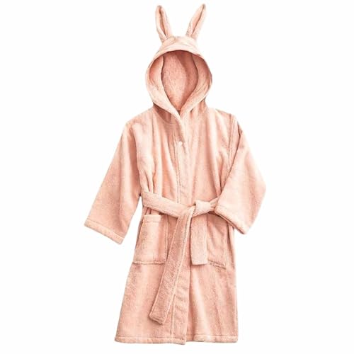 Pure - Albornoces para niños de otoño e invierno, capas largas con gorras, colores para ambos y cálido y absorbente, grueso, cálido para niños de 2 a 15, naranja, 5-8 años