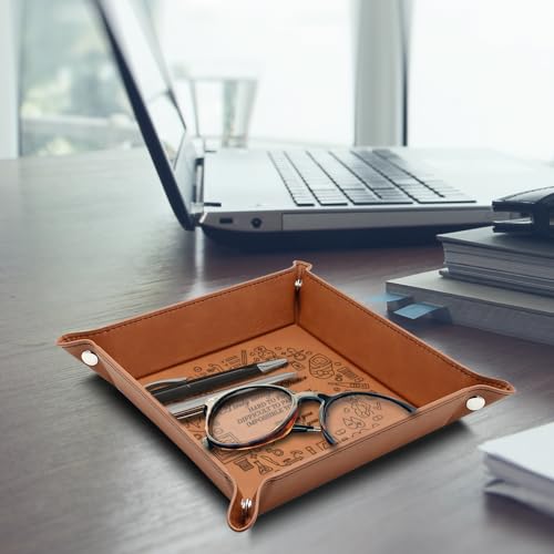 Image of Bella Busta - Thank You Doctor- Appreciation Gift-Medical Student Graduation- Doctor Office Desk Set-Engraved Leather Tray (Gynecology Doctor)