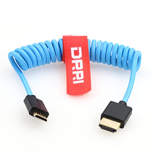 DRRI Cable trenzado mini HDMI 2.1 de alta velocidad 8K @60Hz 4K @120Hz para Sony F55 A7S3 A74 Nikon Z5 Z6 Z7 BMPCC4k a monitor Atomos Ninja