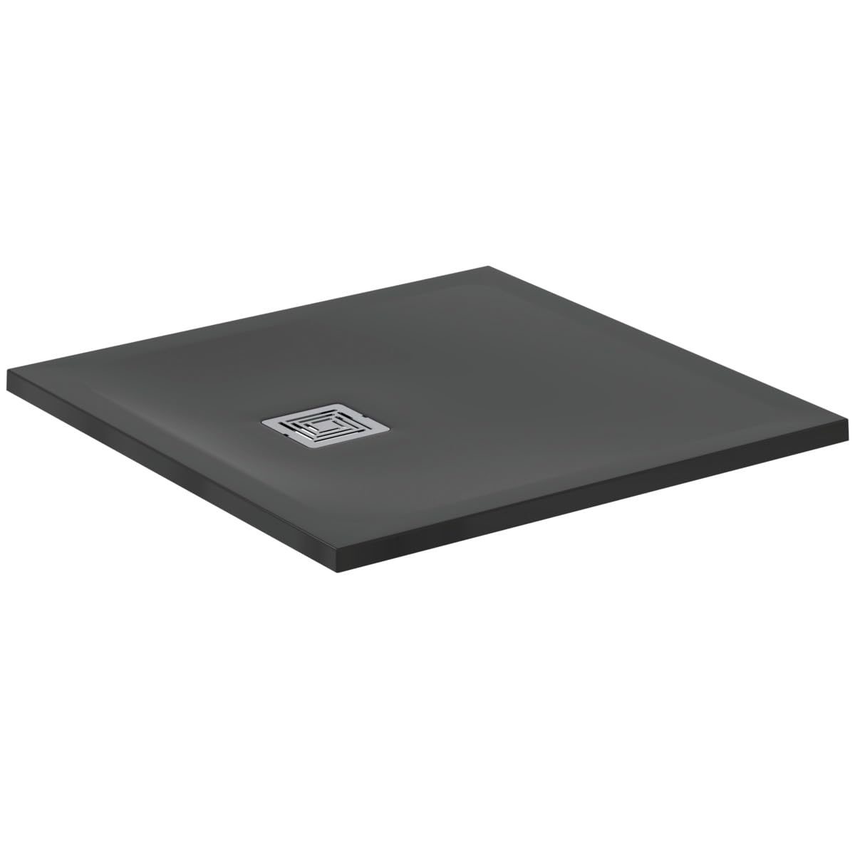 Ideal Standard - Ultra Flat S +, ultra-cienki kwadratowy talerz prysznicowy z żywicy o wyglądzie kamienia, 80 x 80 cm, idealny solidny, czarny