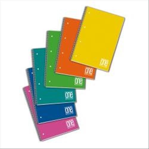 Blasetti One Color - Cuaderno (80 hojas, Multicolor, A4, 80 g/m², Papel cuadriculado, Encuadernación espiral)