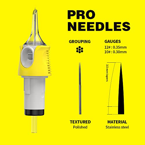 Image of Hawink Tattoo Cartridge Needles #10 Bugpin 3 Round Liner X-Taper 16PCS Finger Ledge Cartridges EN05S-FG-16-1003RL