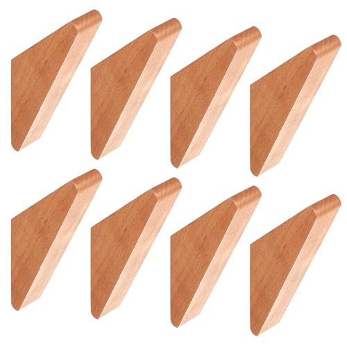 8 Piezas Ganchos de Pared de Madera, Ganchos Percheros Pared Madera Colgadores para Colgar Ropa Abrigos Sombreros Toallas Entrada Dormitorio Pasillo Baño Cocina, con Tornillos
