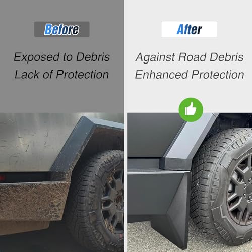 Image of Nilight Mud Flaps Splash Guards for Tesla Cybertruck 2023 2024 2025 2026 | No Drilling Precision Fit Exterior Accessories Heavy-Duty Splash Guards Protection, Front & Rear Set