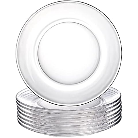 WUWEOT 8 Pack Clear Glass Dessert Plate Cover
